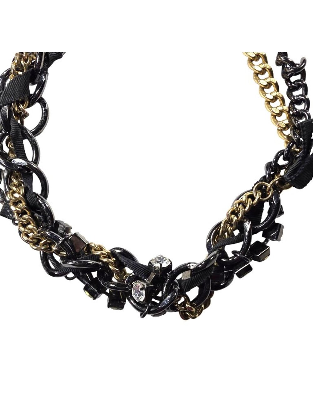 J.Crew Necklace Mixed Metal Ribbon Statement fashion womens jewelry